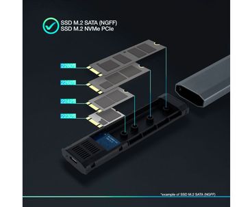 CAJA EXTERNA SSD NGFF/NVMe SHURA GRIS TOOQ
