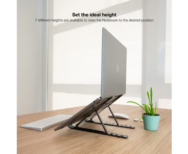 SOPORTE ELEVADOR PARA PORTATILES/TABLETS/LIBROS GRIS OSCURO TOOQ