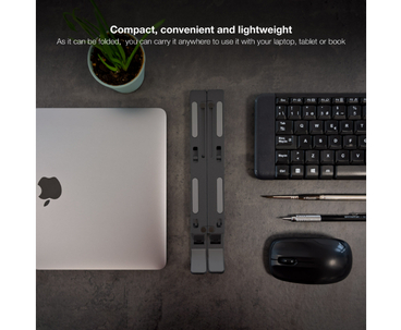 SOPORTE ELEVADOR PARA PORTATILES/TABLETS/LIBROS GRIS OSCURO TOOQ