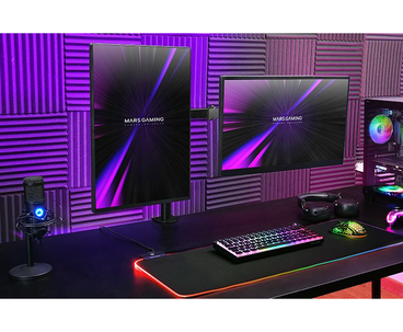 SOPORTE MONITOR DUAL AJUSTABLE 27" NEGRO MARM2 MARS GAMING