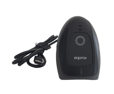 LECTOR CODIGO BARRAS LASER LS11AS CON PEANA USB NEGRO APPROX