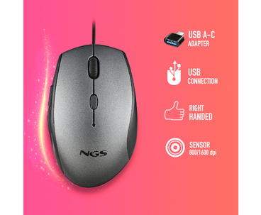 RATON OPTICO MOTH GRIS NGS