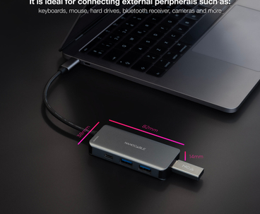 HUB USB-C 5 PUERTOS USB 3.2 15 CM NANOCABLE