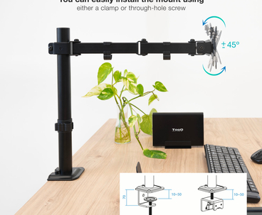 SOPORTE MESA 1 PANTALLA GIRATORIO E INCLINABLE 17"-32" TOOQ