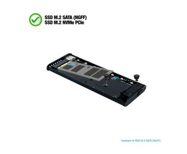 CAJA EXTERNA SSD NGFF/NVMe SHINOBI USB3.1 GEN2 USB-A RGB GRIS TOOQ